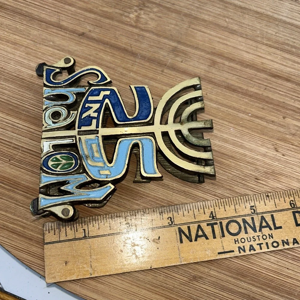 Shalom Israel Mid Century Souvenir Metal Napkin Holder‎ Matzoh